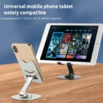 Phone Tablet's Metal Stand 360° Rotation Portable for Travel - Image 3