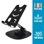 Phone Tablet's Metal Stand 360° Rotation Portable for Travel - Image 2